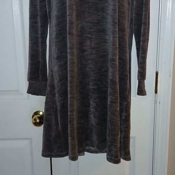 The Limited brown gray super soft cowl neck fall winter casual dress Sz L EUC - Picture 2 of 7